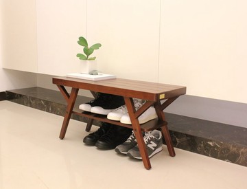 【KeenFord Design】　W-BC01 實木椅凳 (DBR)