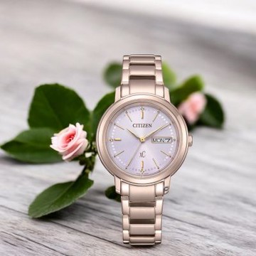 CITIZEN 星辰 xC 簡約典雅光動能腕錶 女錶 手錶 聖誕節 禮物-錶徑32.5mm EW2426-54X
