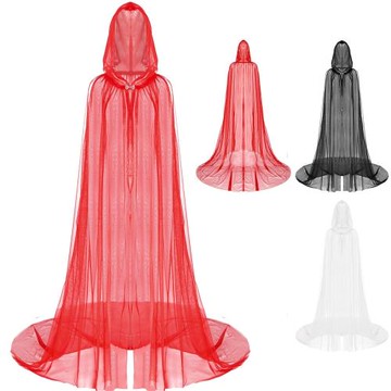 萬圣節舞臺表演裝披風外搭化妝舞會角色扮演紅色黑色披肩巫師袍