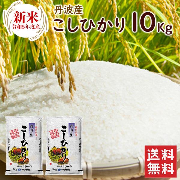 新米 丹波産（兵庫県）コシヒカリ10kg（5kg×2袋）  送料無料 令和5年産 精米 お米 米 丹波産  兵庫県産（北海道・沖縄別途送料）（配達日・時間指定は不可）