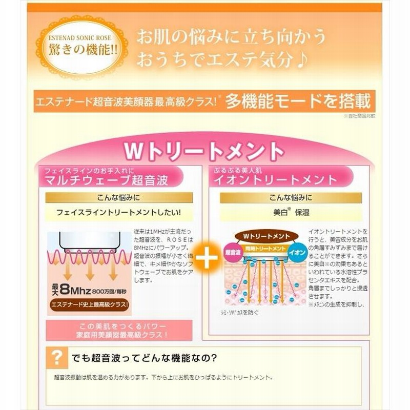 Estenab 美顔器 ソニック イオン ピンク