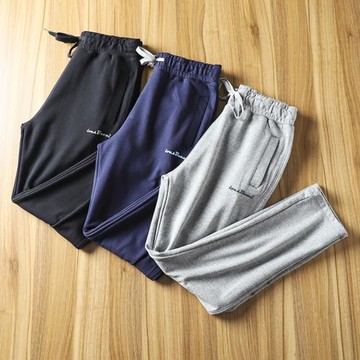島國客供毛圈面料！親膚透氣！春夏季簡約百搭運動褲直筒休閑衛褲
