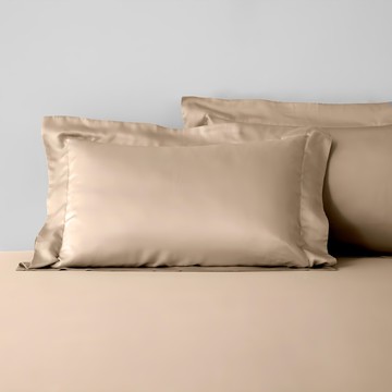 HOLA 和樂家居 PALETTE300織素色天絲歐式枕套2個 0.57kg  71 x 51 x 0.1cm  彌月咖  1組