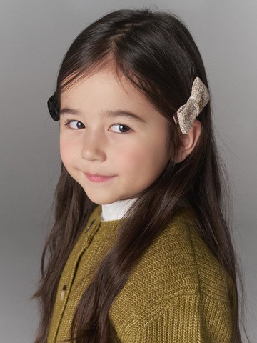 Tweed Ribbon Luxury Kids Hair Clip (Milloy)