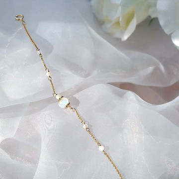 【聖誕禮物系列】極光14K包金月光石手鍊