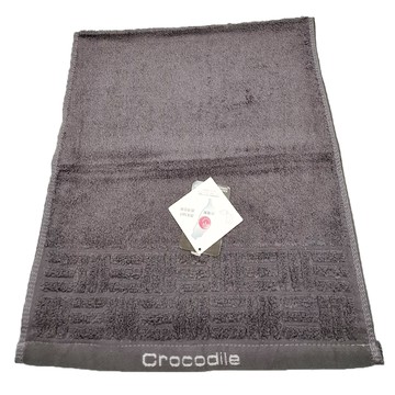 Crocodile 鱷魚 方格品味提花毛巾 33*76cm 100%棉 台灣製  灰色  1條