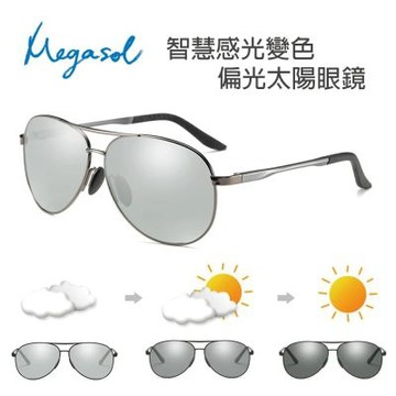 UV400偏光中性帥氣大框太陽眼鏡(感光智能變色日夜全天候適用BS63710-2色任選)
