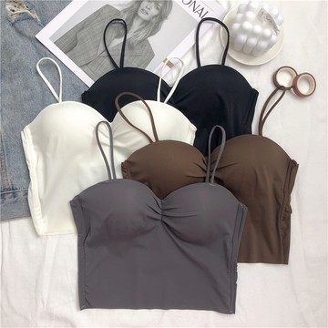 現貨 ⓇⒺⓃⒶ｜小可愛ㄉ小性感👄｜純色無痕吊帶背心_性感/氣質/細肩/短款/復古/背心/吊帶【R21105】