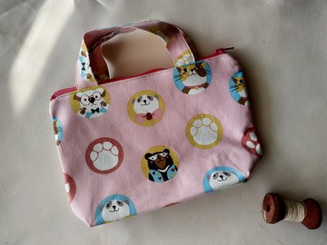 小托特包化妝包收納包動物大頭貼