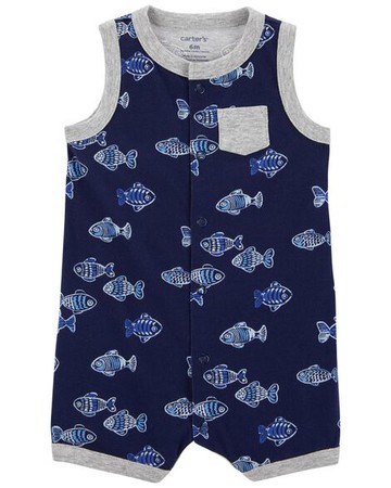 Baby Fish Jersey Romper