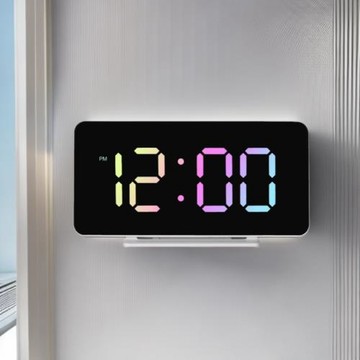 RGB跨境熱銷LED電子鐘簡約多功能時鐘長方形大字體鬧鐘掛鐘臺鐘