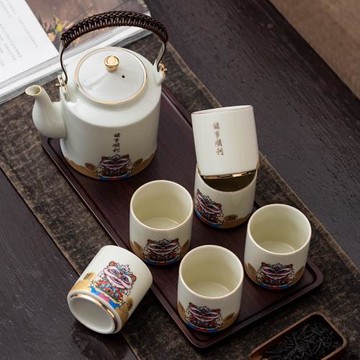 復古陶瓷茶具套裝新年串門送親戚朋友送領導手禮家用創意茶具禮品