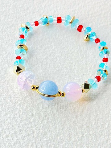 Meowflat輕珠寶 半寶石塔羅手鍊 彈力繩穿脫方便-- VII. 戰車