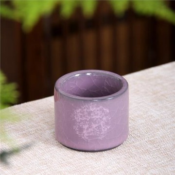 鐵胎哥窯冰裂釉冰花開片青瓷花瓣天青復古主人杯中式單陶瓷茶杯子