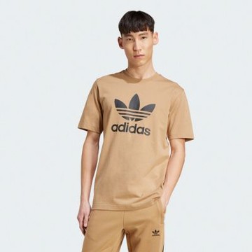 Adidas Trefoil T-shirt JY3759 男 T恤 運動上衣 休閒短袖 棕 亞版