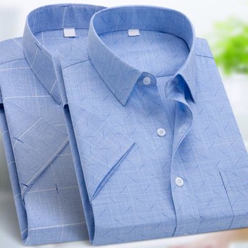 夏季短袖襯衫男式薄款休閑寬松免燙碎花半袖襯衣中年人爸爸裝寸衫