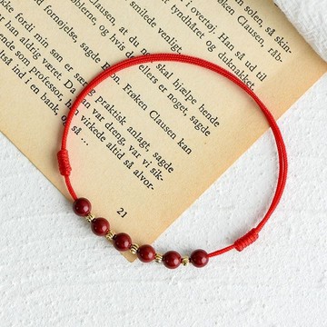 【唯家】平安順遂硃砂編織紅繩腳鏈女閨蜜學生本命年情侶款腳繩禮物夏手繩