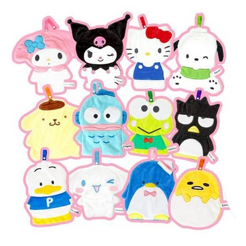 浴巾｜毛巾｜童巾 【日本 Sanrio 三麗鷗 】 人物擦手巾 (8款可選) 擦手毛巾 擦手吊飾