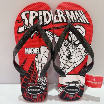 Havaianas Top Heróis Dc 哈瓦仕 男生 紅黑 漫威 蜘蛛人 拖鞋 4146953-4349U