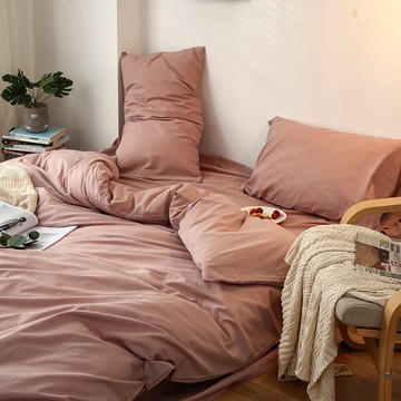 純色純棉四件套全棉四季通用被套床單學生宿舍單人雙人床上三件套