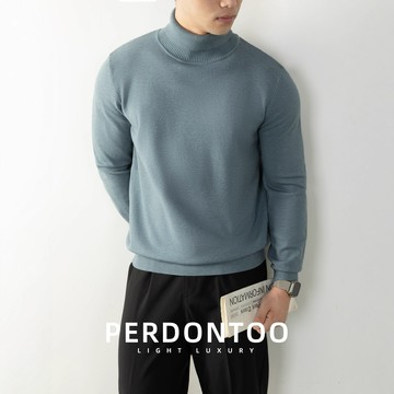 羊毛莫代爾高領毛衣 男 溫暖內搭 高級感針織衫 純色百搭打底衫 春秋款