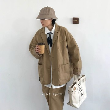 竹北 Goofing-off |秋冬款日系復古青年夾克美式街頭寬鬆休閒上衣外套