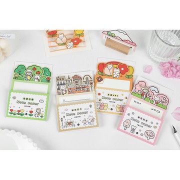 🍋檸檬青🍋清倉現貨疊加快樂系列卡通便簽本4款30張入留言記事本備忘錄手賬裝飾素材