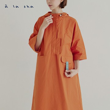 a la sha 連帽五分袖風衣洋裝