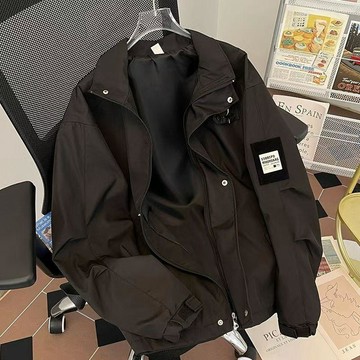 春秋季工裝外套男美式復古休閒潮牌日系港風痞帥韓版潮流寬鬆夾克