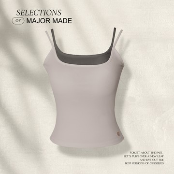 撞色雙肩假兩件小背心