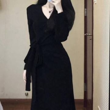 佰分佰125kg可選/大尺碼女裝/秋冬穿搭/法式韓系/通勤/遮肉/顯瘦/小眾/辣妹/連衣裙/連身裙/長洋裝