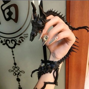 【臺灣有貨】【哥特風格獨特】骨龍哥特朋克複仇龍之骨ins掛件手辦闇黑哥特風cos飾品道具拍照