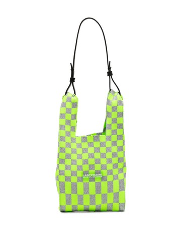 LASTFRAME - Ichimatsu Market knitted shoulder bag - women - Polyester/Nylon - One Size - Green