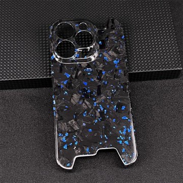 適用蘋果15promax鍛造碳纖維手機殼iPhone15pro雪花紋真碳纖維全包保護殼