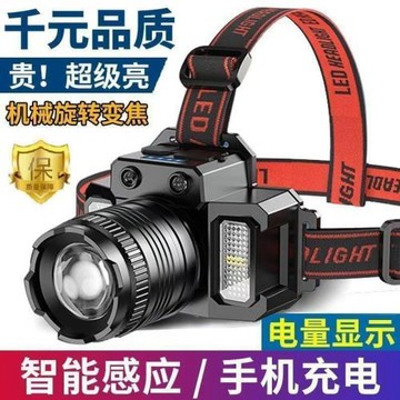 防水LED頭燈強光充電超亮500流明戶外釣魚手電筒充電式默認項