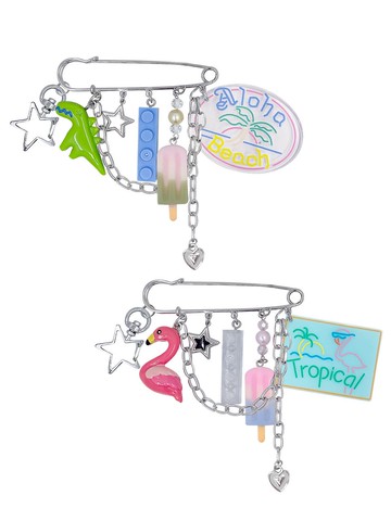 Summer Lego Safety Pin Keyring