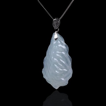 冰種翡翠隨形項鍊 925純銀 | 天然緬甸玉A貨翡翠 | 送禮