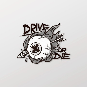 DRIVE OR DIE/惡鬼不餓/車貼、軟磁 SunBrother孫氏兄弟 3M 反光貼紙 防水貼紙 車貼貼紙 軟性磁