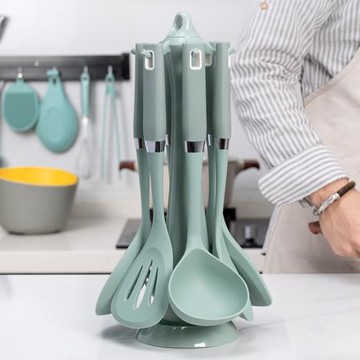 艾拓斯硅膠鍋鏟不粘鍋專用7件套裝食品級耐高溫家用炒菜湯勺烹飪