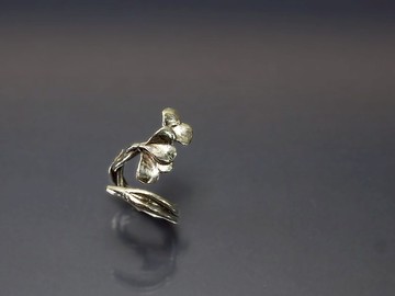 植物系列-銀杏纏繞925銀戒