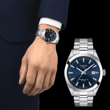 TISSOT 天梭 官方授權 GENTLEMAN 80小時矽游絲紳士機械手錶 1212購物節 送禮推薦 T1274071104100