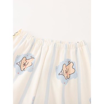 線條小狗睡衣女款夏季涼感純棉短袖褲卡通可愛家居服套裝夏天薄款