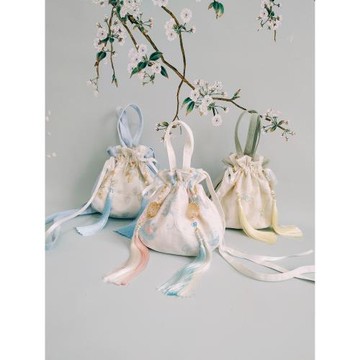 新款原創漢服配飾包袋立體斜挎手提水桶古風包包女繡花大容量流蘇