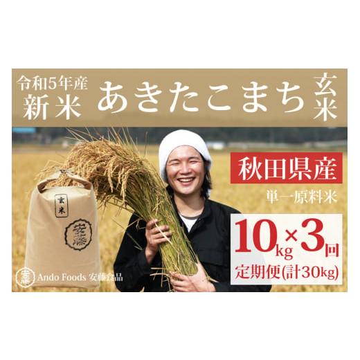 ふるさと納税 秋田県 三種町 《定期便3ヶ月》 あきたこまち 10kg(10kg×1袋)×3回 計30kg  新米 令和5年産（9月下旬より発送予定）