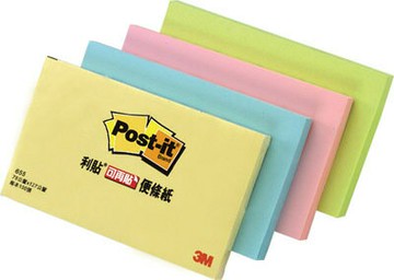 3M利貼 3M便利貼 655 3M可再貼便條紙/一包12本入(定50)(75mm x 127mm)-有4色可選擇-【APP滿額下單4%點數(單一帳號最高1500點)】6/30止