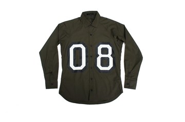 Stone'As Printing raglan sleeve shirt / 連袖 拉克蘭袖 軍綠 數字 印花襯衫