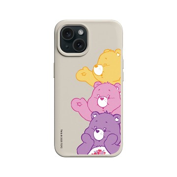 iPhone 15 SolidX 貝殼灰 - Care Bears - 疊疊樂