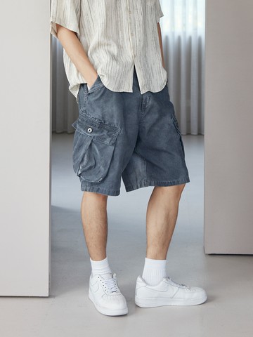 口袋造型紮染休閒短褲