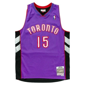 mitchell & ness NBA 球迷版球衣  VINCE CARTER 多倫多暴龍 15號 1999~00 ROAD 紫色 + 黑色  2XL