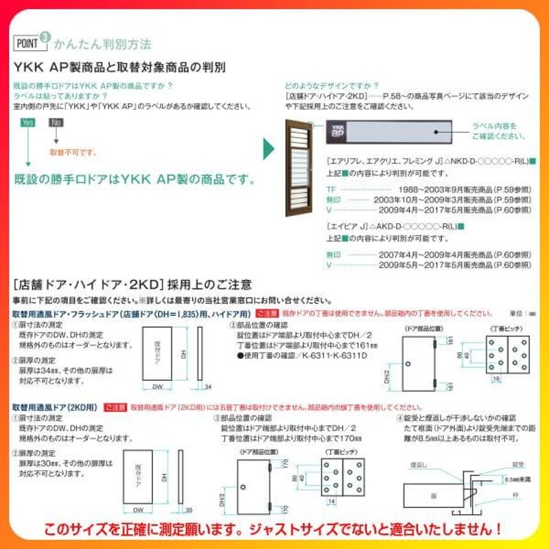 YKK AP専用 取替通風ドア 店舗ドア用 07618 DW761×DH1835mm 複層ガラス